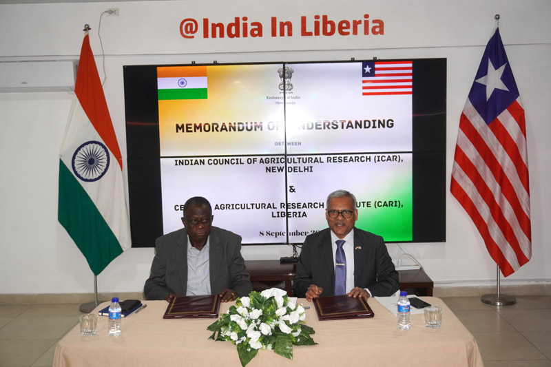 Signing of the MoU between Indian Council of Agricultural Research (ICAR), New Delhi and the Central Agricultural Research Institute (CARI), Liberia on Cooperation in Agricultural Research and Education - 08 September 2026